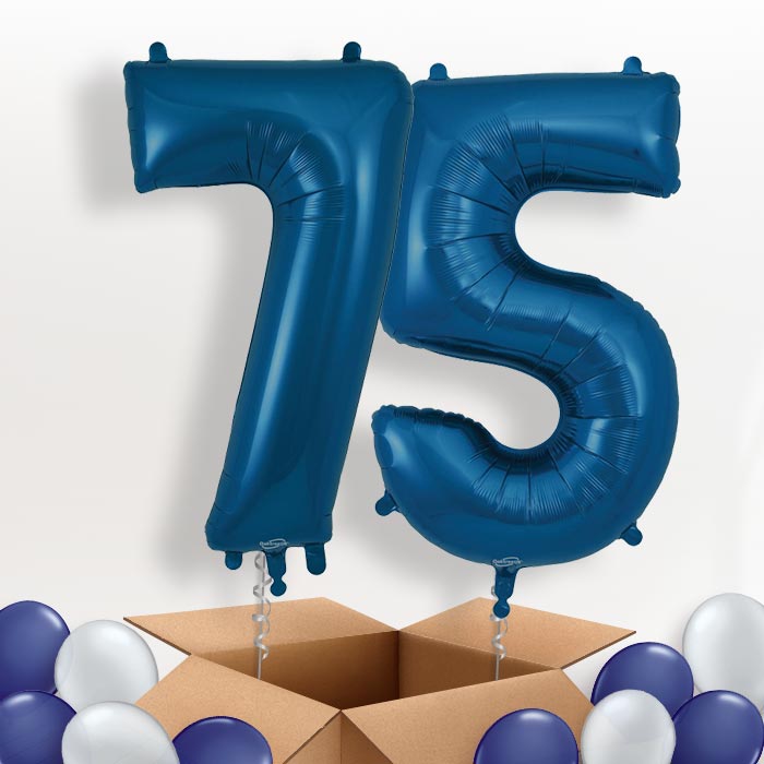 Navy Blue 75 Helium Balloons in a Box - Package | Party Save Smile