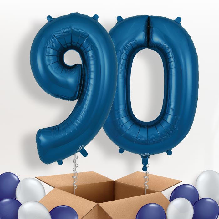 Navy Blue 90 Helium Balloons in a Box - Package | Party Save Smile