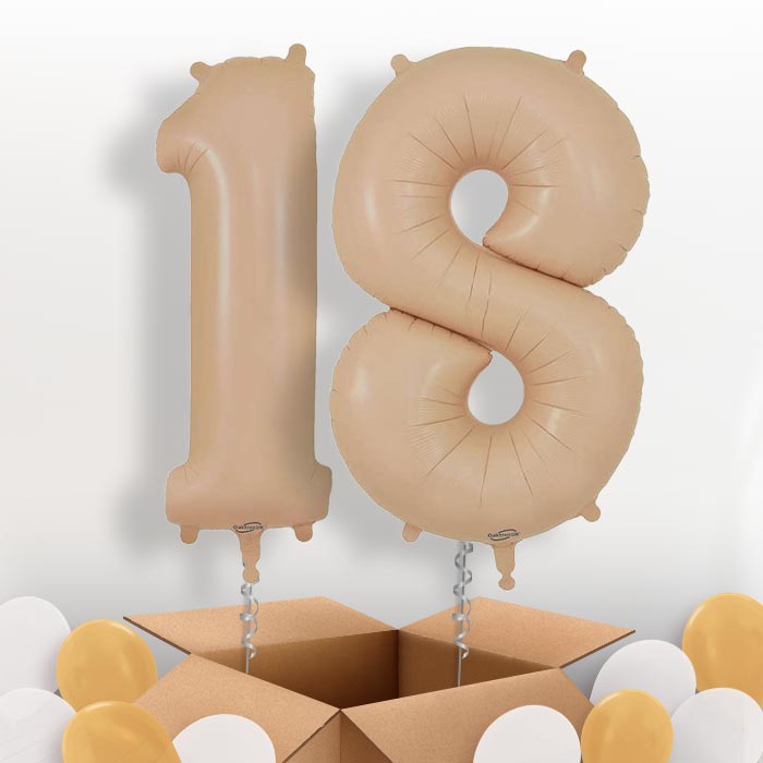 Matte Nude 18 Helium Balloons in a Box - Package | Party Save Smile