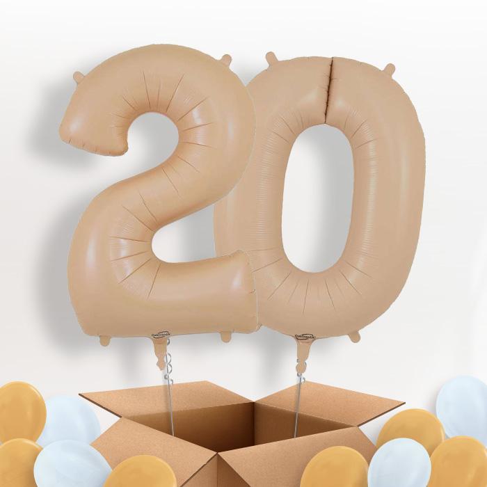 Matte Nude 20 Helium Balloons in a Box - Package | Party Save Smile