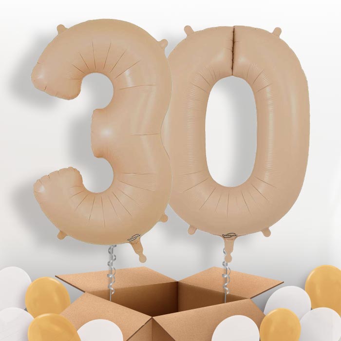 Matte Nude 30 Helium Balloons in a Box - Package | Party Save Smile