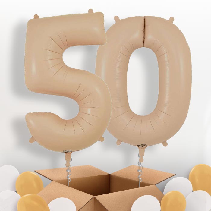 Matte Nude 50 Helium Balloons in a Box - Package | Party Save Smile