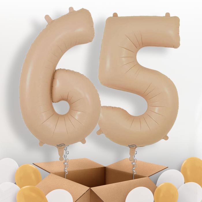 Matte Nude 65 Helium Balloons in a Box - Package | Party Save Smile