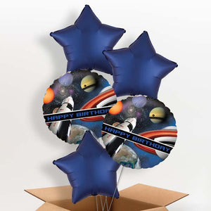 Space Themed Birthday Helium Balloons in a Box