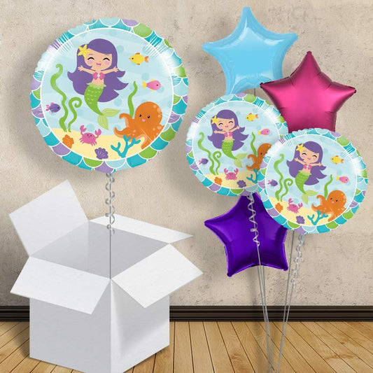 Mermaid Helium Balloons in a Box (Friends) - 1 Balloon | Party Save Smile