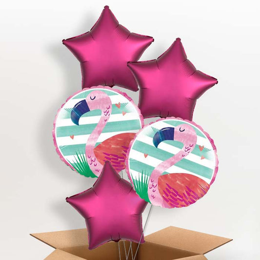 Flamingo Helium Balloons in a Box (Pink) - 5 Balloon | Party Save Smile