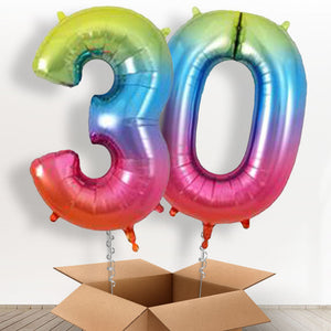 Rainbow 30 Helium Balloons in a Box