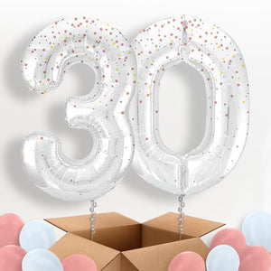 Rose Gold Dots 30 Helium Balloons in a Box