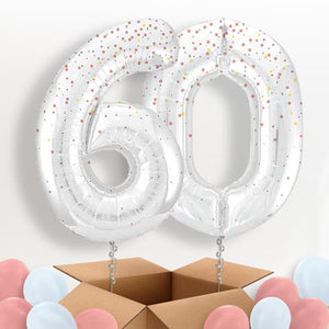 Rose Gold Dots 60 Helium Balloons in a Box