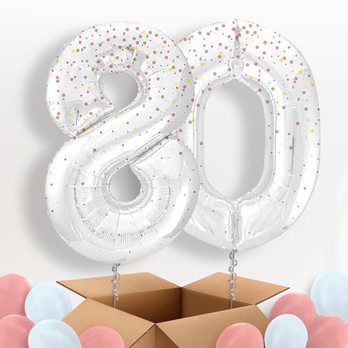 Rose Gold Dots 80 Helium Balloons in a Box - Package | Party Save Smile
