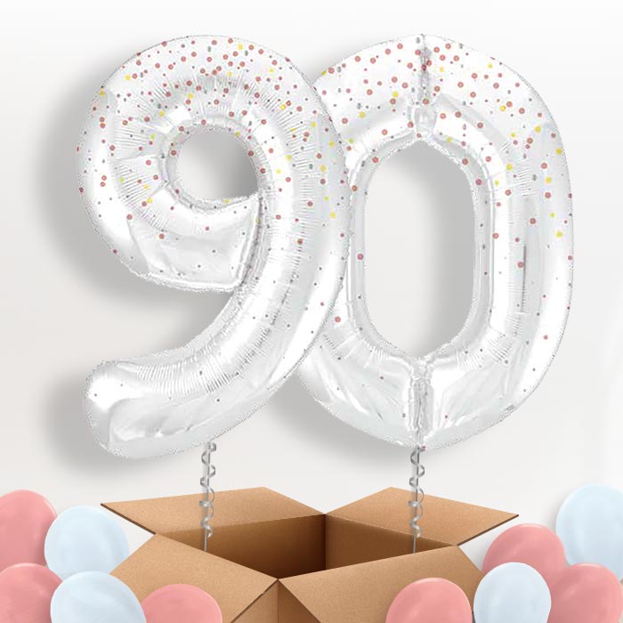Rose Gold Dots 90 Helium Balloons in a Box - Package | Party Save Smile