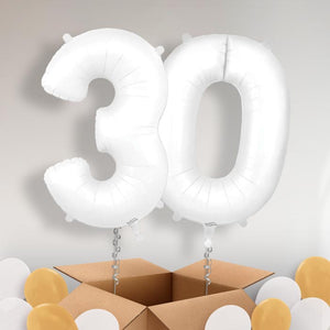 Matte White 30 Helium Balloons in a Box