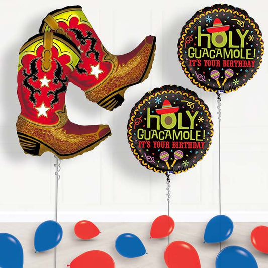 Inflated Cowboy Western Helium Balloon Package in a Box - Package | Party Save Smile