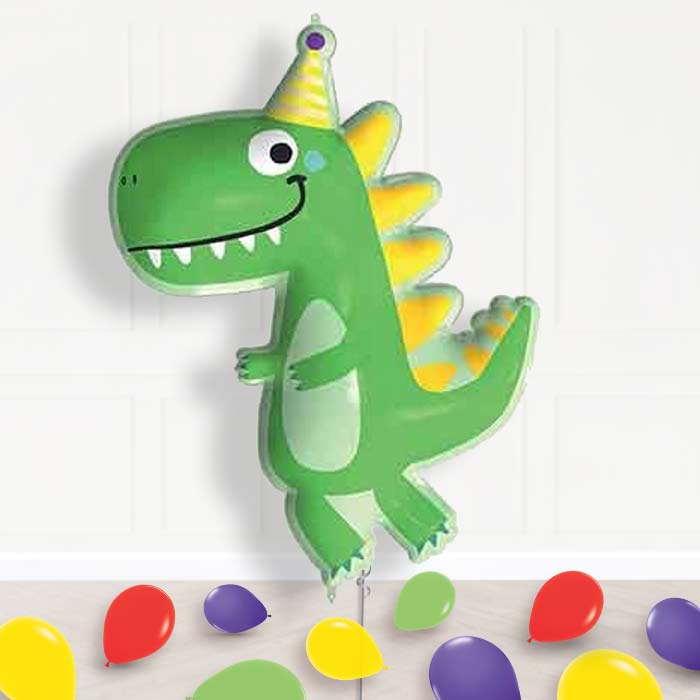 Party Dinosaur Helium Balloon Display Package Delivered - Supershape Balloon | Party Save Smile