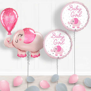 Giant Baby Girl Pink Elephant Shaped Balloon Package