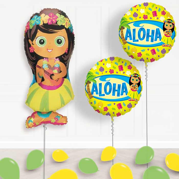 Inflated Hula Girl Helium Balloon Package in a Box - Package | Party Save Smile