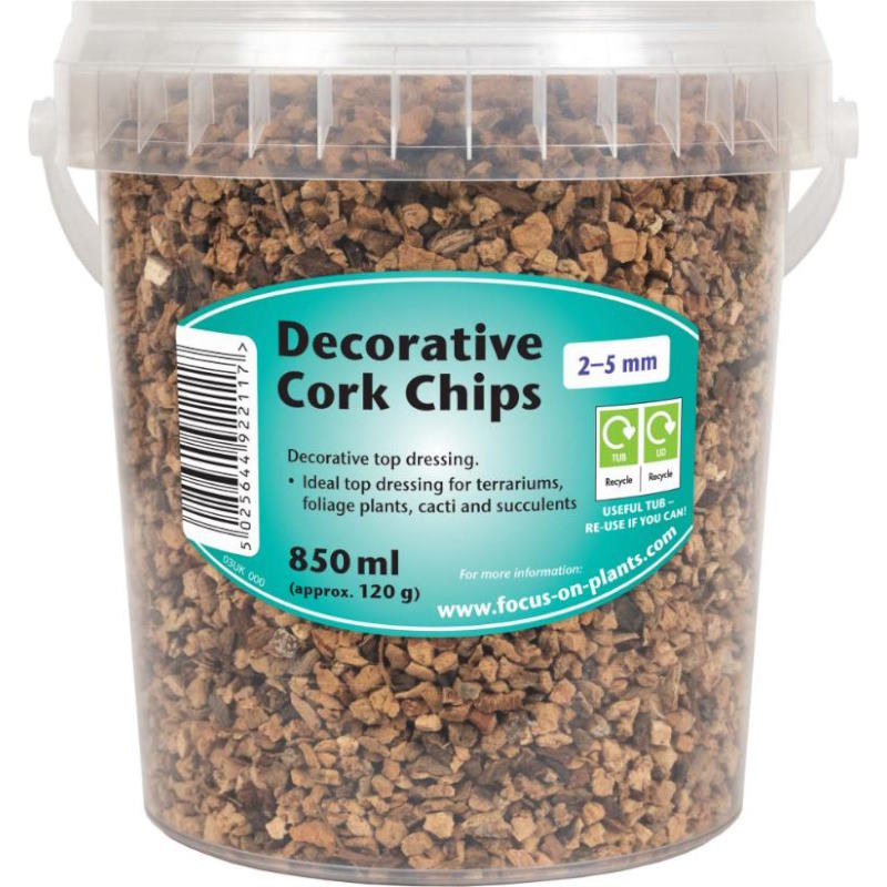 Decorative Cork Chips for Plant Pots 2-5 mm 850 ml | Party Save Smile