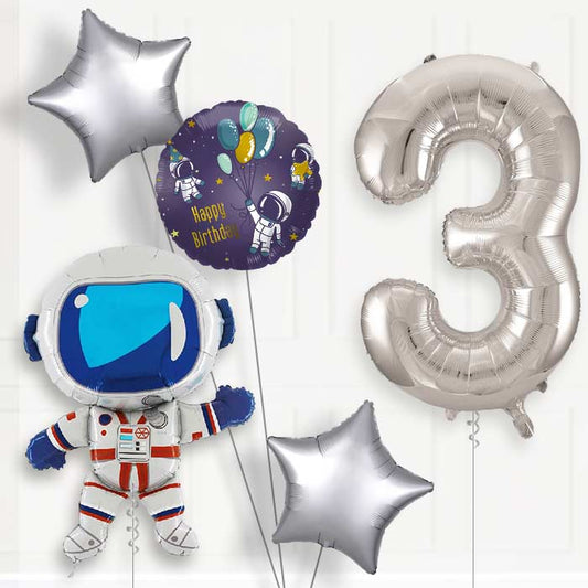 Astronaut 3rd Birthday Helium Balloon Package
