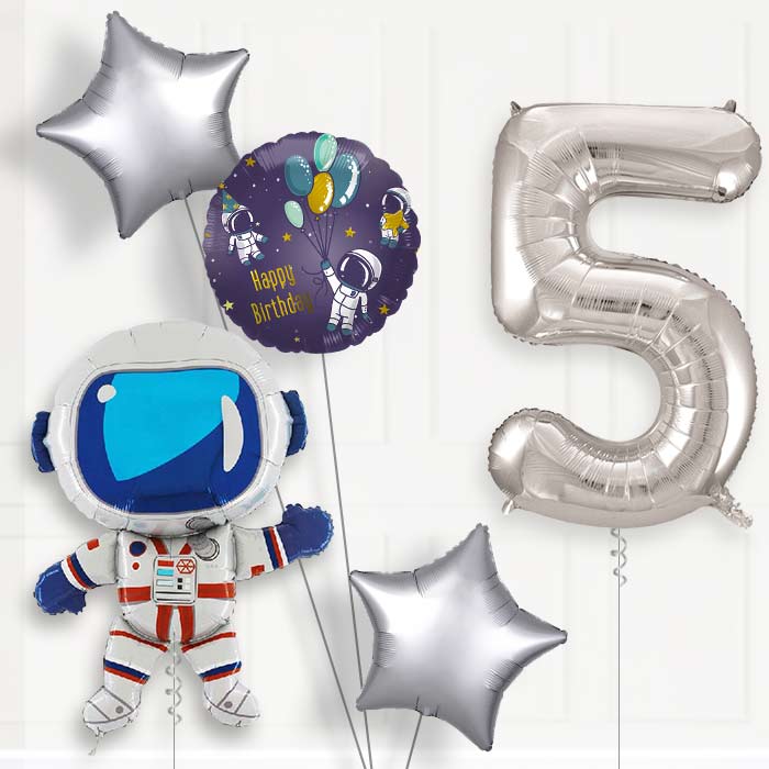 Astronaut 5th Birthday Helium Balloon Package