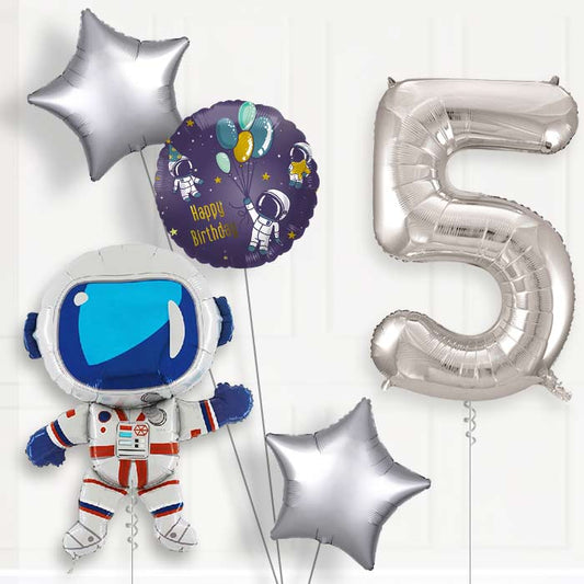 Astronaut 5th Birthday Helium Balloon Package
