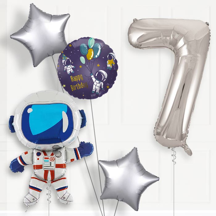 Astronaut 7th Birthday Helium Balloon Package
