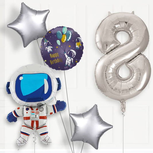 Astronaut 8th Birthday Helium Balloon Package
