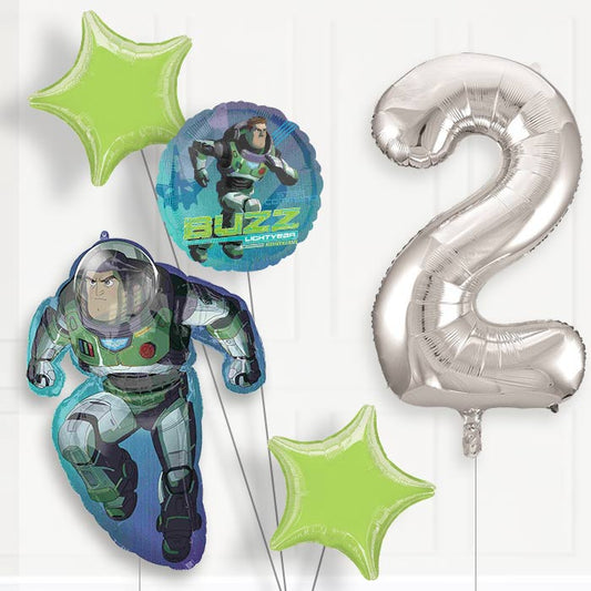Buzz Lightyear 2nd Birthday Helium Balloon Package - 2nd Birthday Balloon Package | Party Save Smile