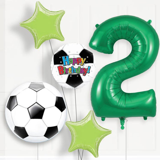 Football 2nd Birthday Helium Balloon Package - 2nd Birthday Balloon Package | Party Save Smile