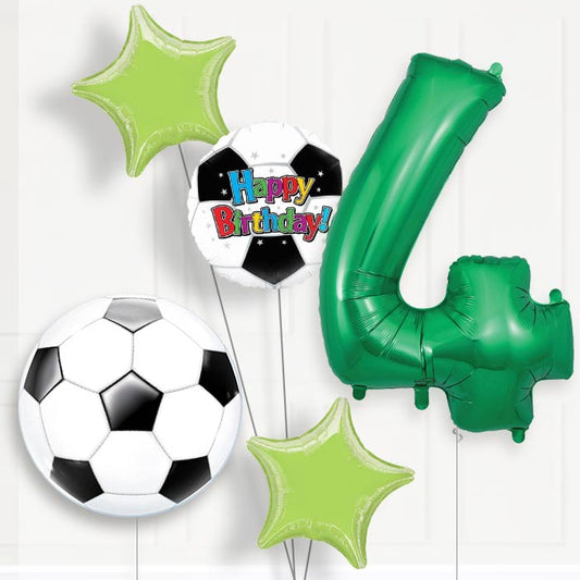 Football 4th Birthday Helium Balloon Package - 4th Birthday Balloon Package | Party Save Smile
