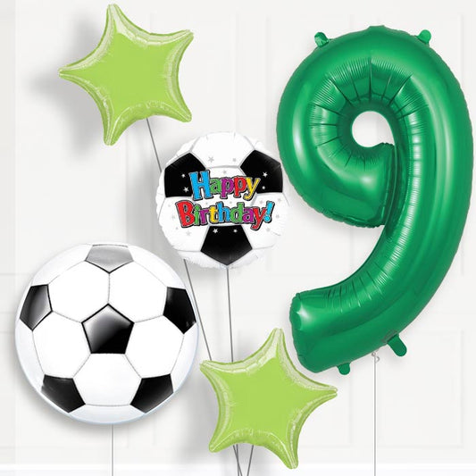 Football 9th Birthday Helium Balloon Package - 9th Birthday Balloon Package | Party Save Smile