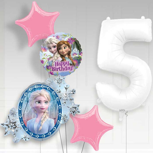 Frozen 5th Birthday Helium Balloon Package - 5th Birthday Balloon Package | Party Save Smile