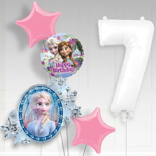 Frozen 7th Birthday Helium Balloon Package - 7th Birthday Balloon Package | Party Save Smile