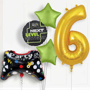 Game Controller 6th Birthday Helium Balloon Package