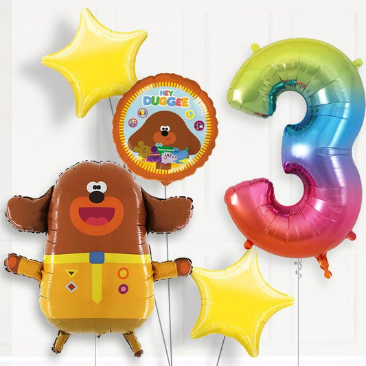 Hey Duggee 3rd Birthday Helium Balloon Package - 3rd Birthday Balloon Package | Party Save Smile