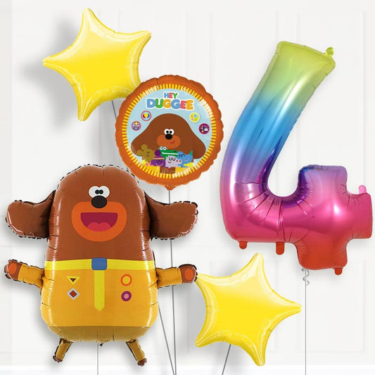 Hey Duggee 4th Birthday Helium Balloon Package - 4th Birthday Balloon Package | Party Save Smile