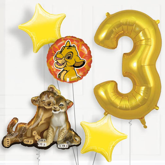 The Lion King 3rd Birthday Helium Balloon Package - 3rd Birthday Balloon Package | Party Save Smile