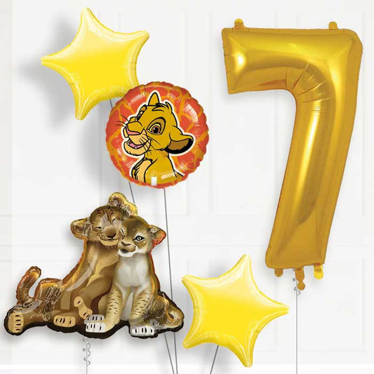 The Lion King 7th Birthday Helium Balloon Package - 7th Birthday Balloon Package | Party Save Smile