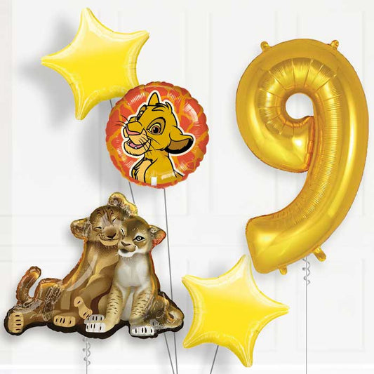 The Lion King 9th Birthday Helium Balloon Package - 9th Birthday Balloon Package | Party Save Smile