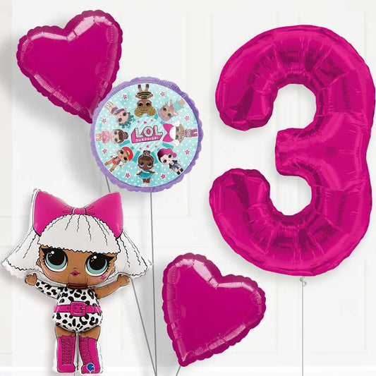 Lol Surprise 3rd Birthday Helium Balloon Package