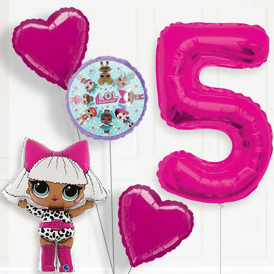 Lol Surprise 5th Birthday Helium Balloon Package