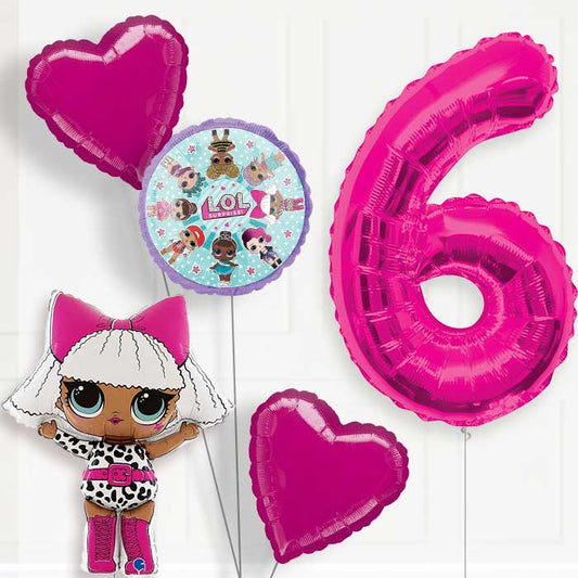Lol Surprise 6th Birthday Helium Balloon Package