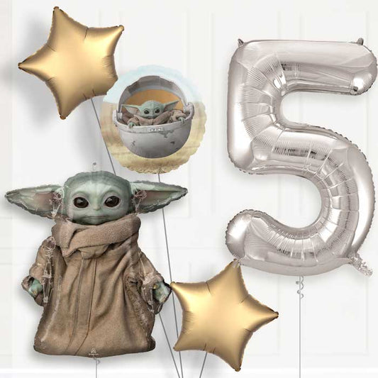 Mandalorian 5th Birthday Helium Balloon Package - 5th Birthday Balloon Package | Party Save Smile