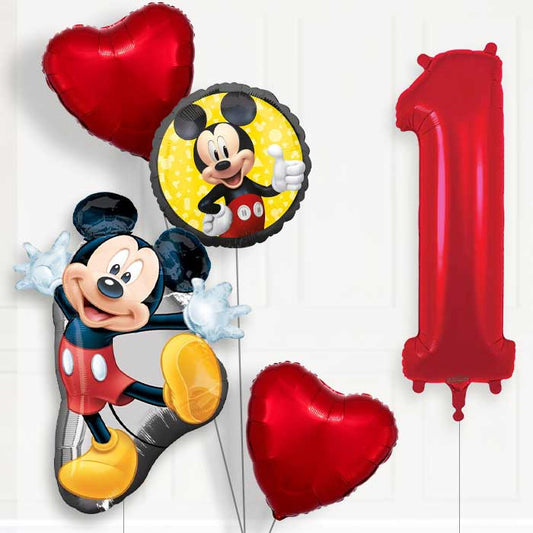 Mickey Mouse 1st Birthday Helium Balloon Package - 1st Birthday Balloon Package | Party Save Smile