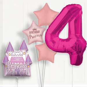 Princess Castle 4th Birthday Helium Balloon Package