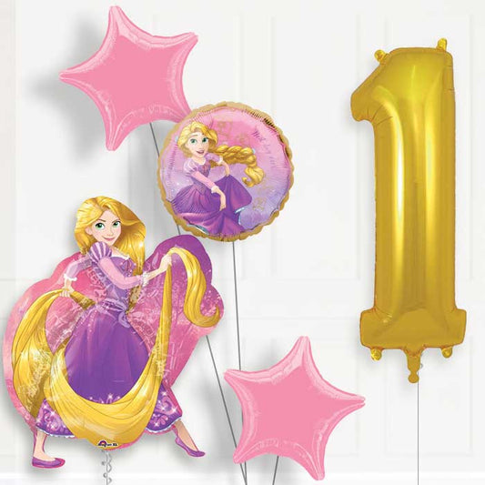 Rapunzel 1st Birthday Helium Balloon Package - 1st Birthday Balloon Package | Party Save Smile