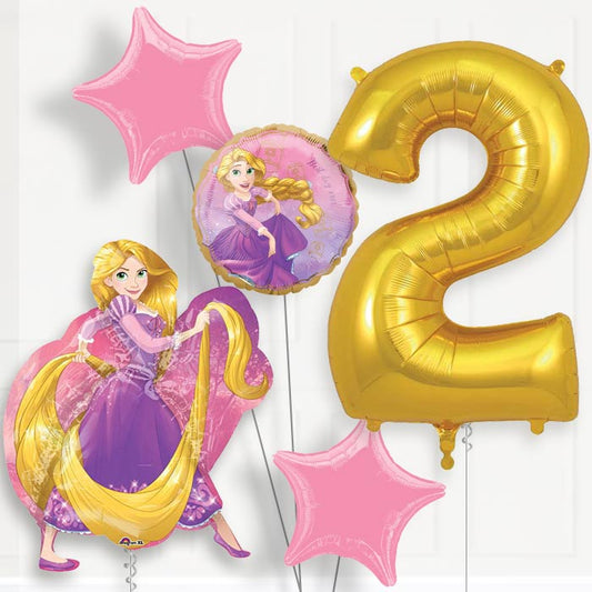 Rapunzel 2nd Birthday Helium Balloon Package - 2nd Birthday Balloon Package | Party Save Smile