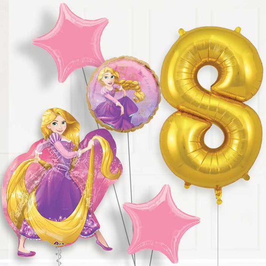 Rapunzel 8th Birthday Helium Balloon Package - 8th Birthday Balloon Package | Party Save Smile