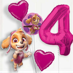 Shaped Skye 4th Birthday Helium Balloon Package