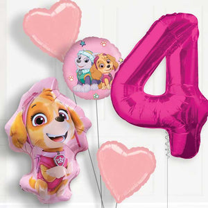 Skye Shaped 4th Birthday Helium Balloon Package