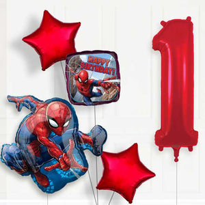 Spiderman 1st Birthday Helium Balloon Package
